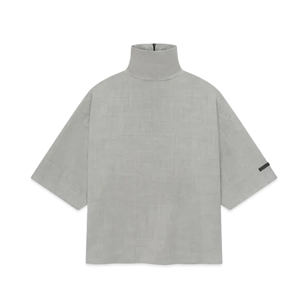 FEAR OF GOD ESSENTIALS Wool Canvas High Neck Short Sleeve Shirt "Paris Sky"
