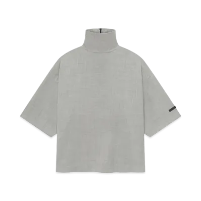 FEAR OF GOD ESSENTIALS Wool Canvas High Neck Short Sleeve Shirt "Paris Sky"