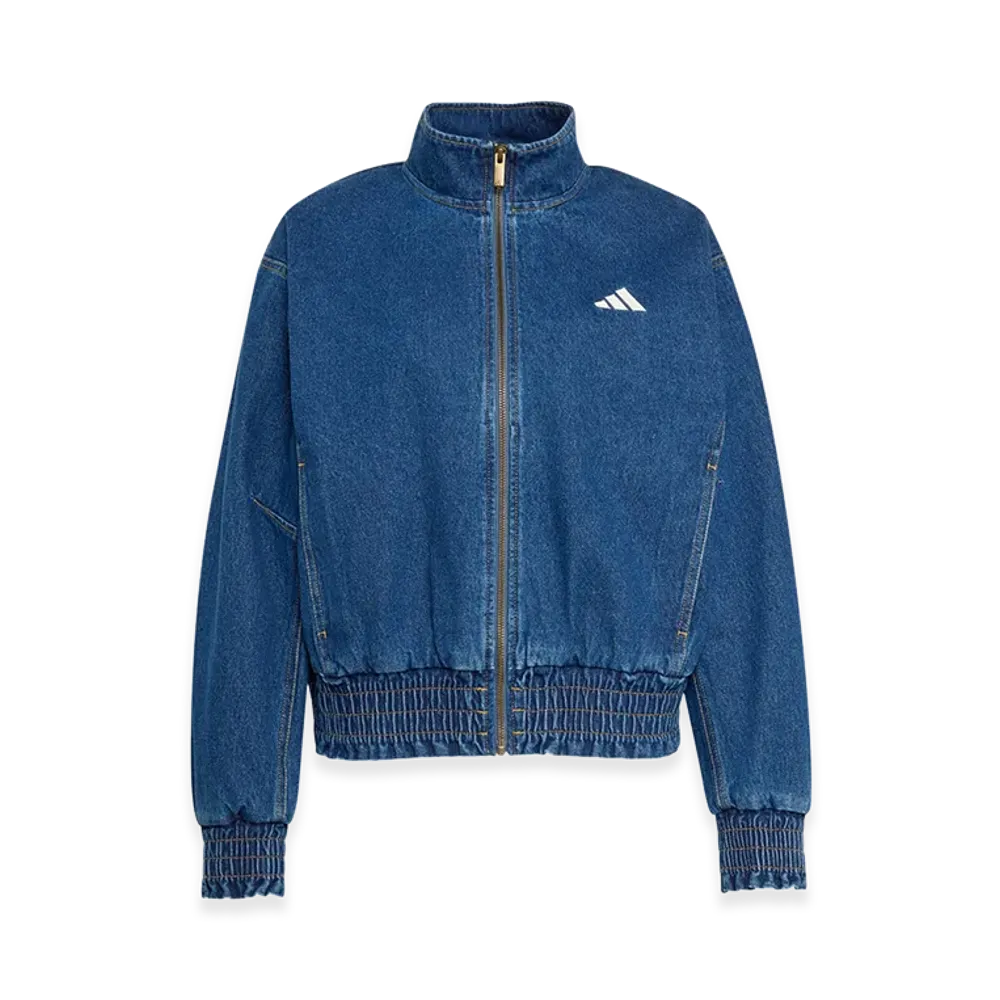 adidas Women's Stadium Washed Denim Loose Fit Jacket "Preloved Ink"