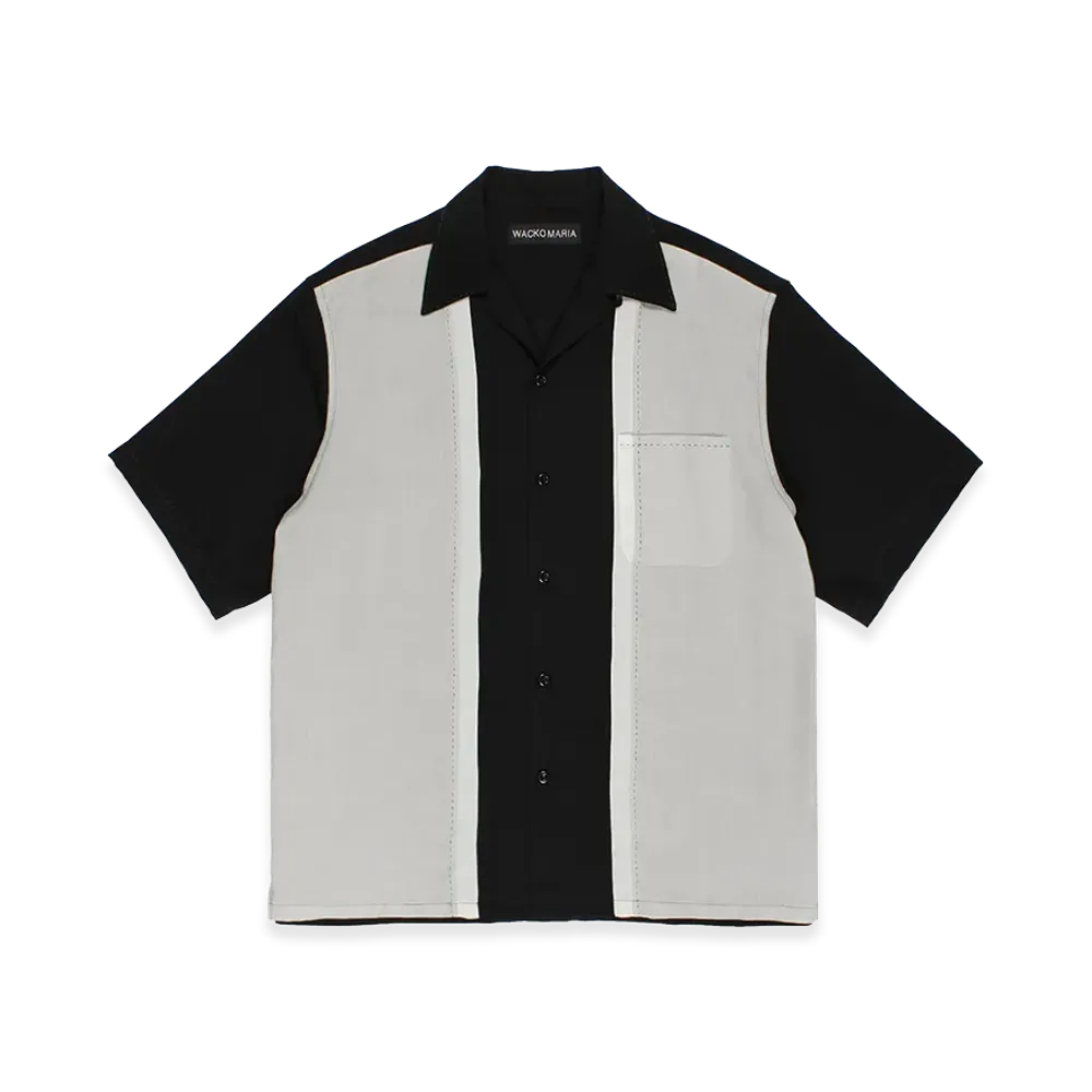 WACKO MARIA Switching 50's Open Collar Shirt "Light Gray"