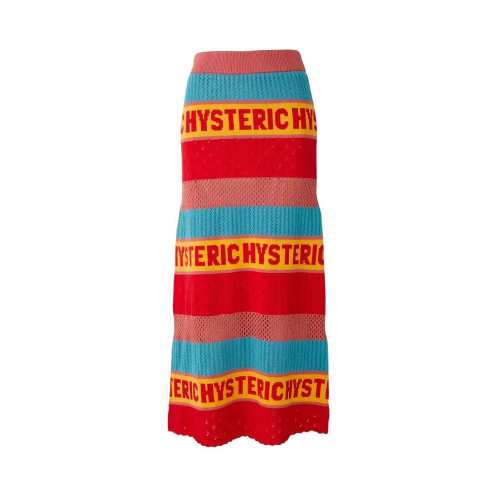 HYSTERIC GLAMOUR Logo Border Skirt "Multi"