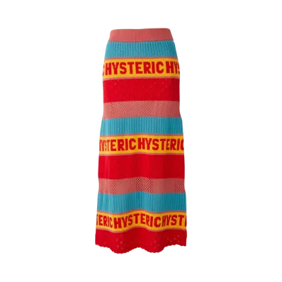 HYSTERIC GLAMOUR Logo Border Skirt "Multi"