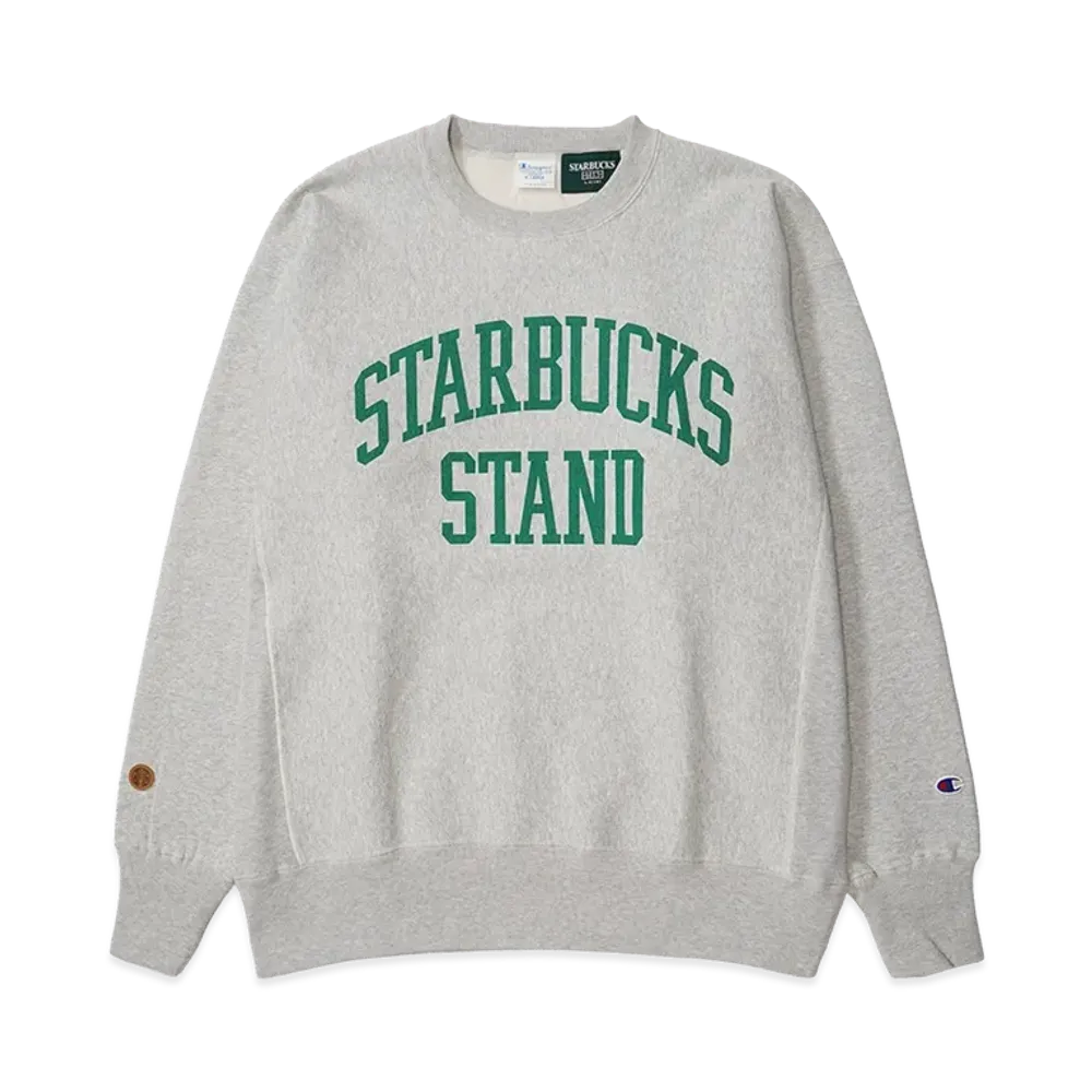 STARBUCKS STAND by BEAMS Champion Reverse Weave Sweatshirt "Grey"