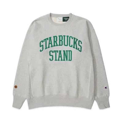 STARBUCKS STAND by BEAMS Champion Reverse Weave Sweatshirt "Grey"