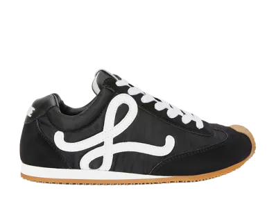 LOEWE Women's Ballet Runner 2.0 in Nylon and Calfskin "Black/White"