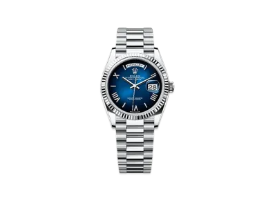 ROLEX Day-Date 36mm Platinum 128236 "Blue Ombre"