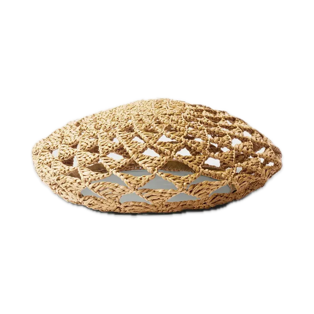 PRADA Crochet Beret "Beige/Black"