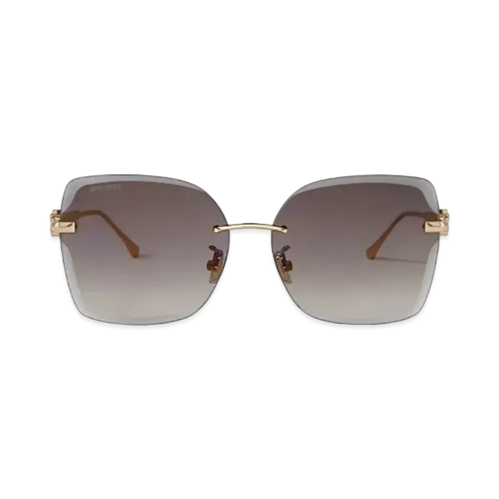 Jimmy Choo Corin Metal Frame Square Sunglasses With Mirrored Lenses "Grey/Gold/Rose Gold"