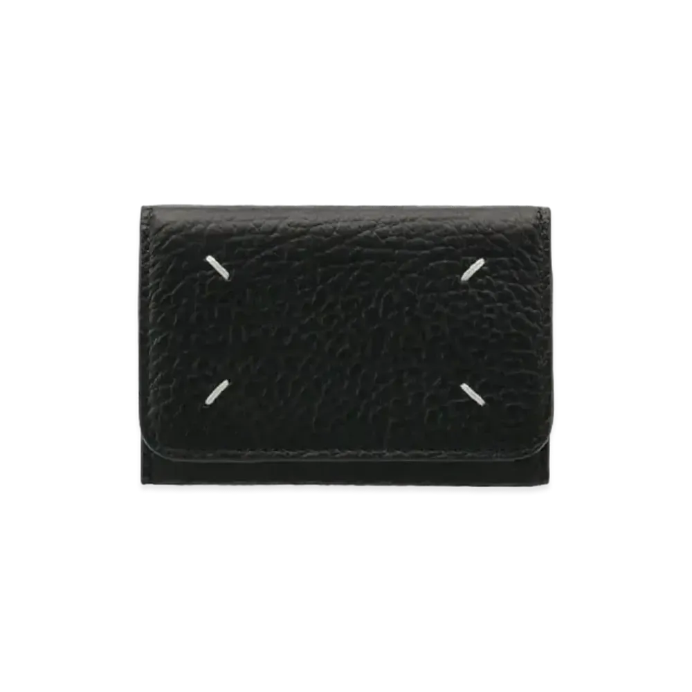 Maison Margiela Embossed Grained Calfskin Compact Card Holder "Black"
