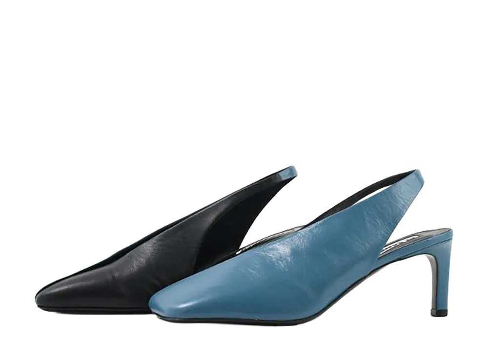 Jil Sander Women's Square Toe Slingback Pumps "Ocean"