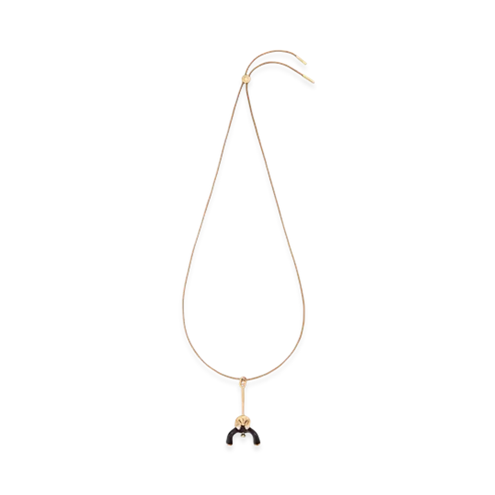 LOEWE Sitting Doll Pendant "Gold/Black"