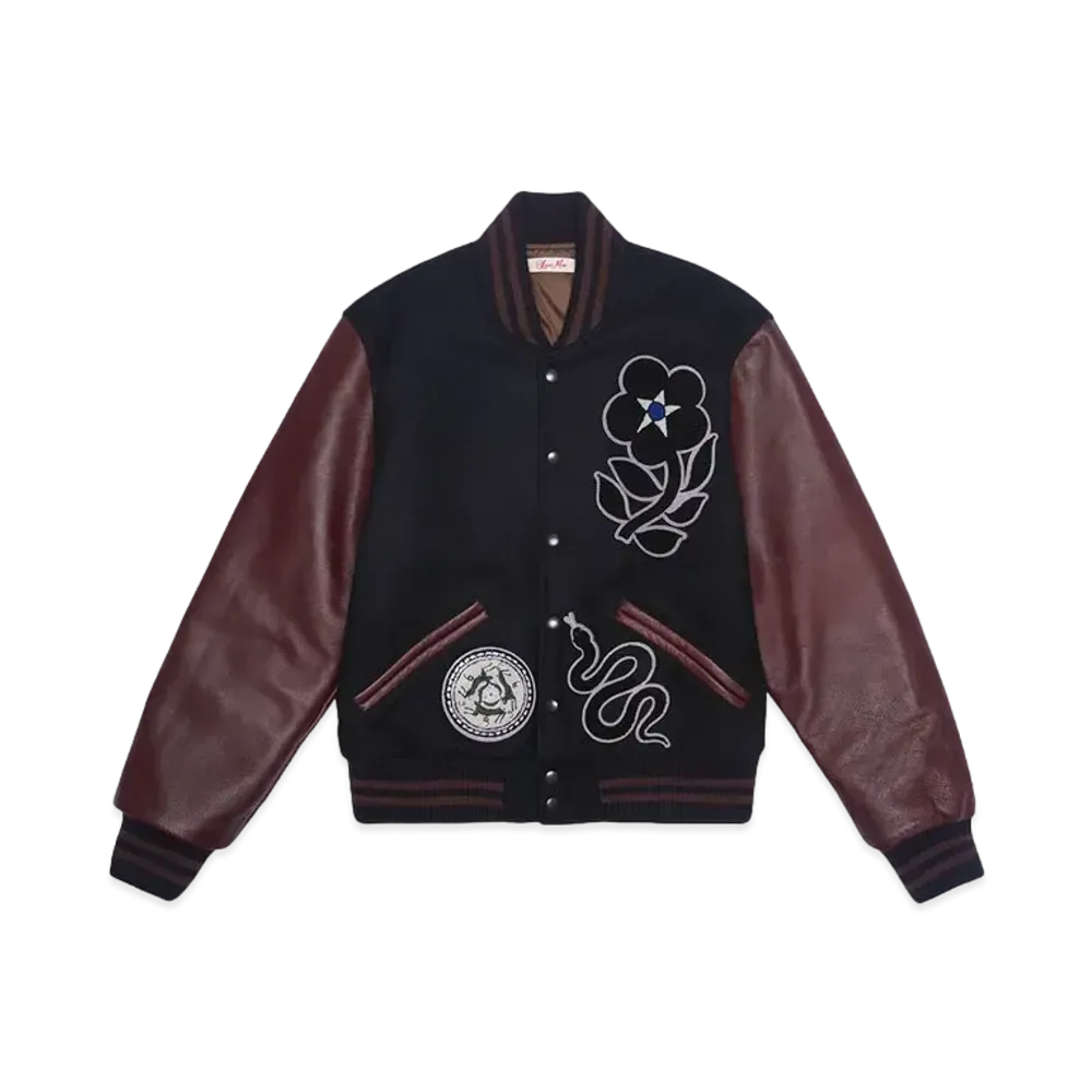SYUMAN. Varsity jkt + SEIJI KAWAKAMI "Blk/Brown"