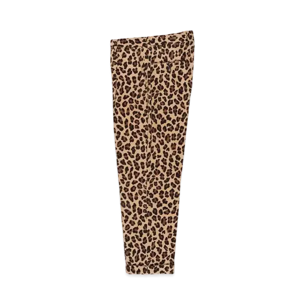 WACKO MARIA Leopard Corduroy Pleated Trousers (Type-2) "Beige"