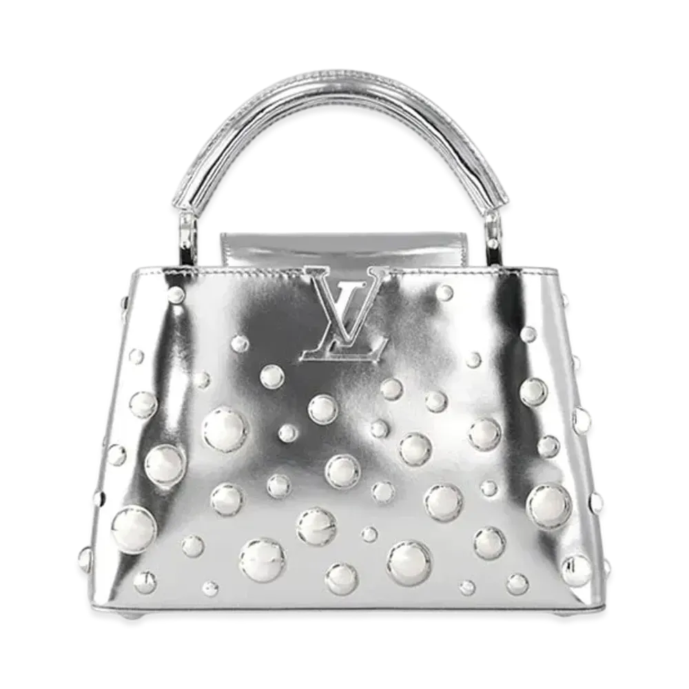 Louis Vuitton x Yayoi Kusama Capucines BB Taurillon Leather Metal Dots "Silver"