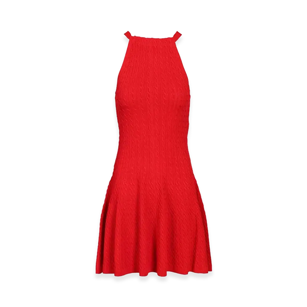Polo Ralph Lauren Women's Cable Knit Halter Dress "Red"
