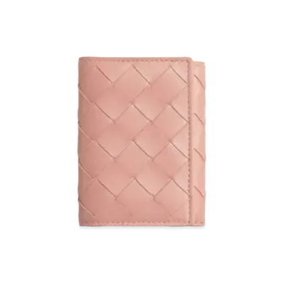 Bottega Veneta Trifold Flap Wallet "Peachy"