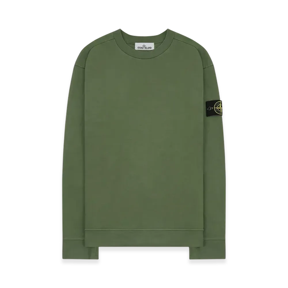 Stone Island 63750 Garment Dyed Heavy Cotton Long Sleeve T-Shirt - 22SS "Olive Green"