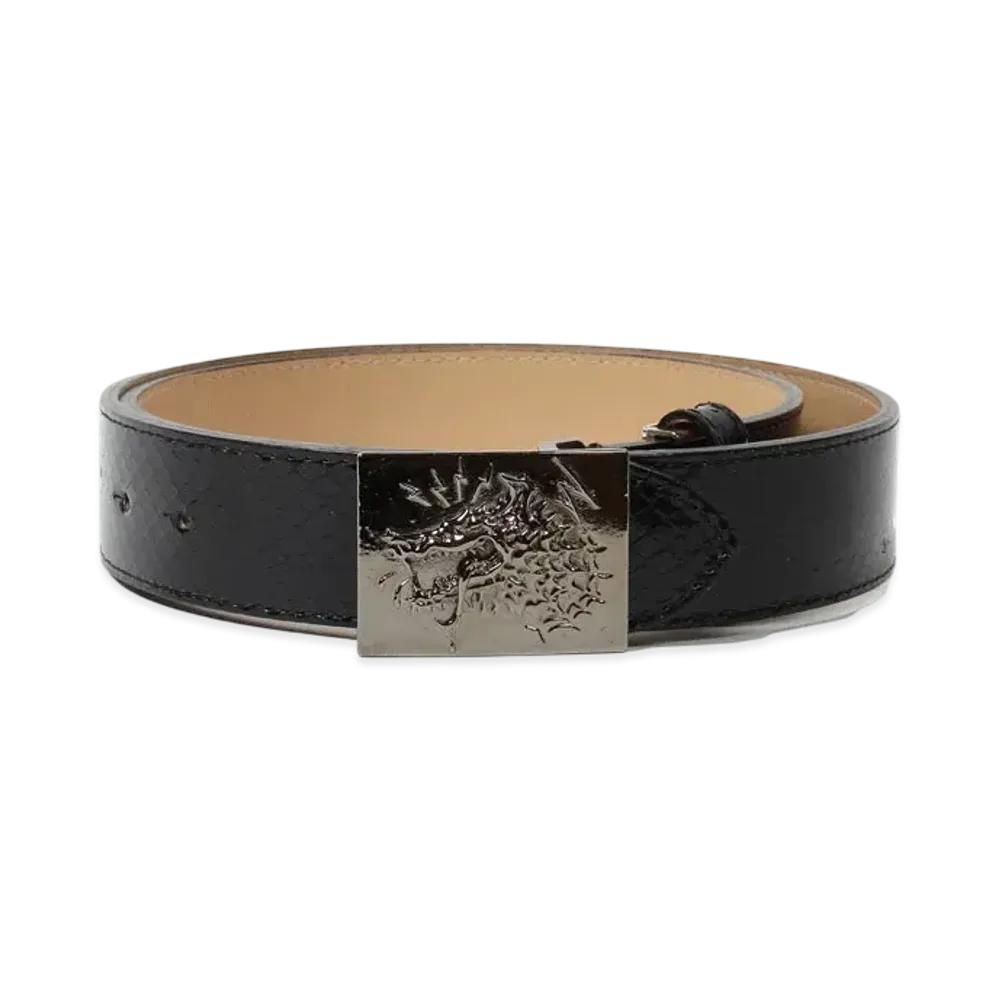 WACKO MARIA x Wolf's Head Python Leather Belt "Black"