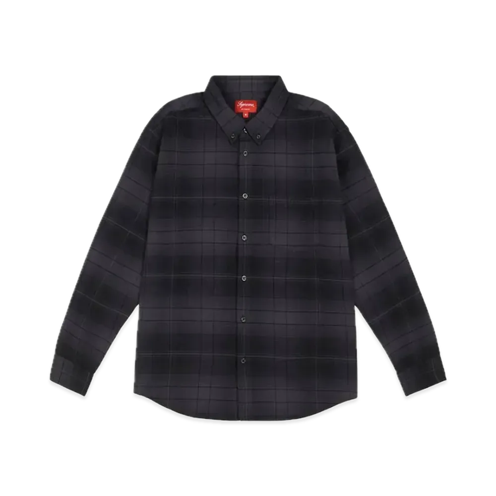 Supreme Shadow Plaid Flannel Shirt "Black"