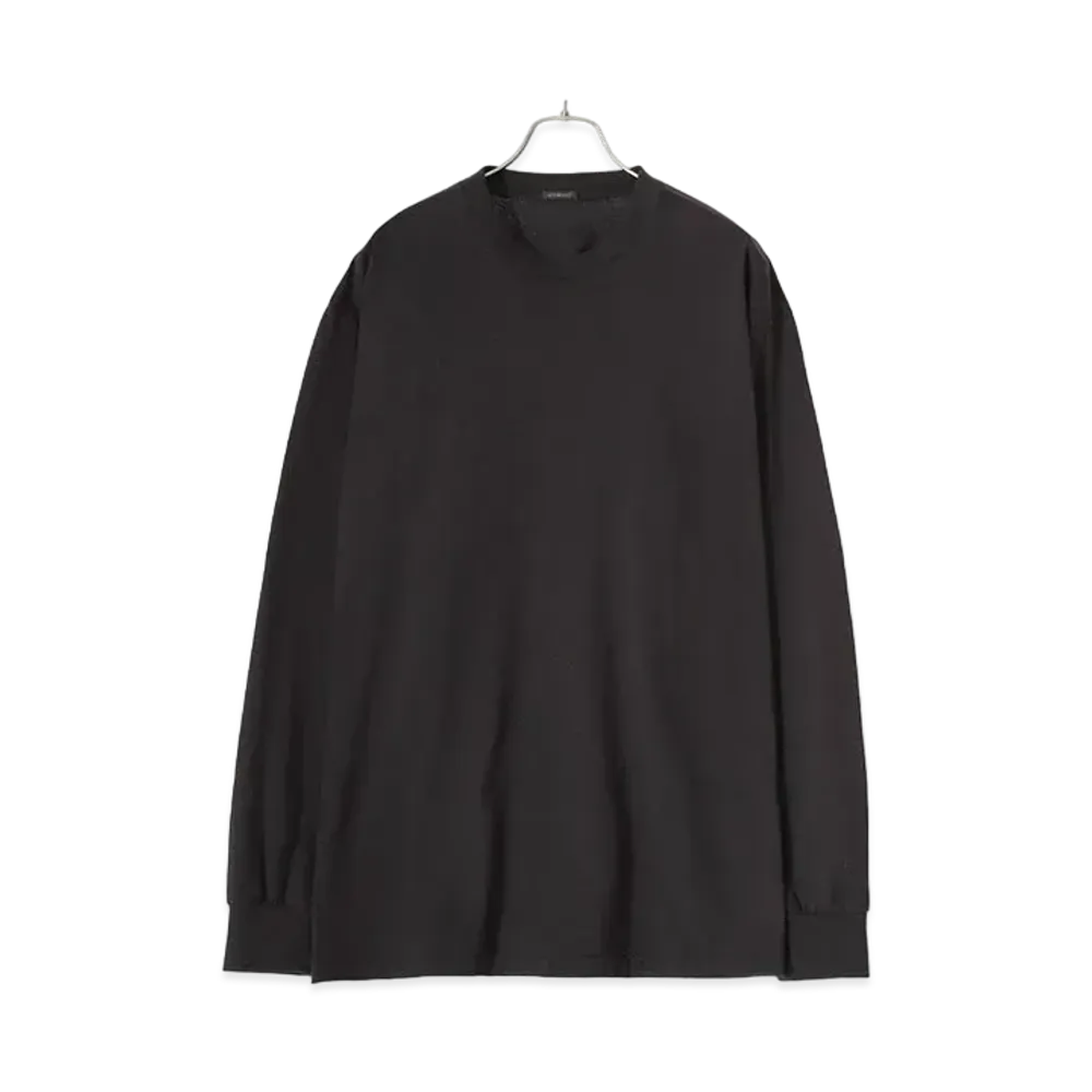 COMOLI Cotton Jersey Long Sleeve T-shirt "Fade Black"