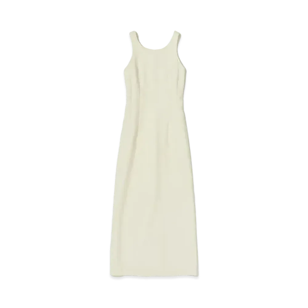 AURALEE Tense Wool Double Cloth Dress "Ivory"
