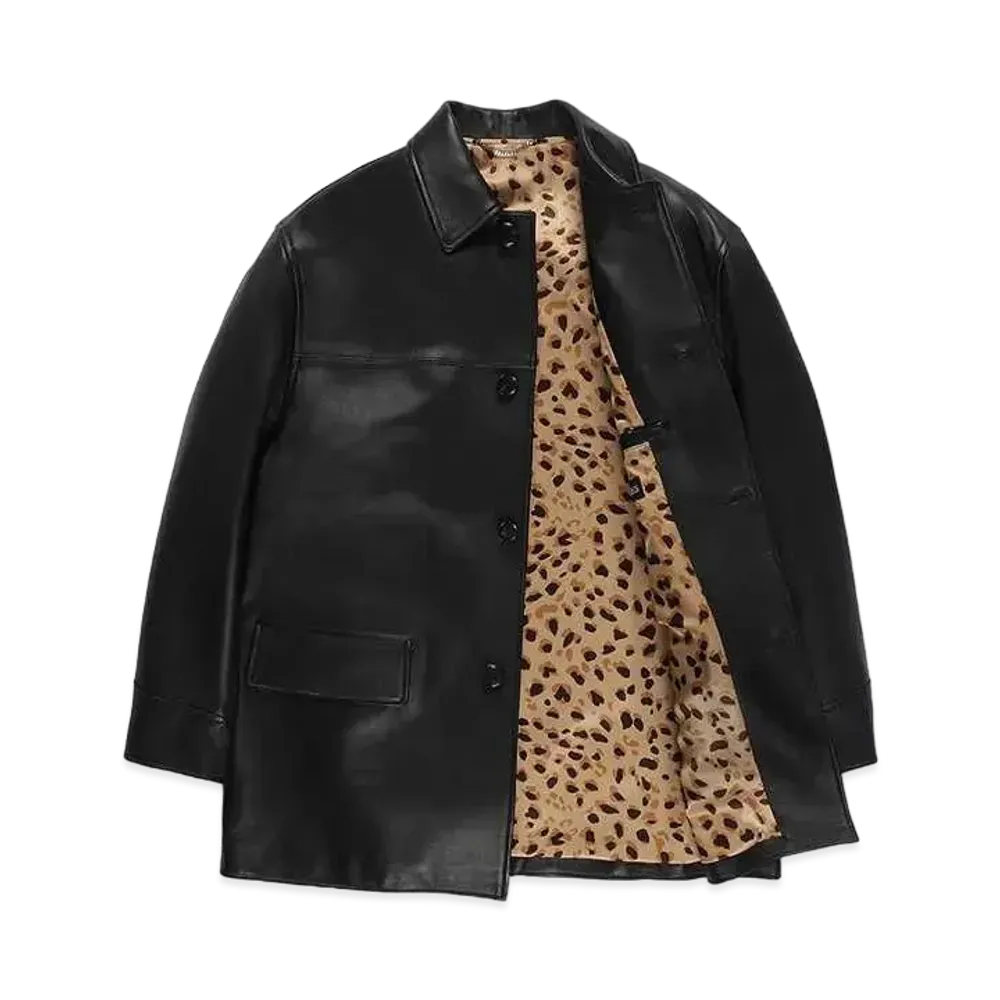 WACKO MARIA Leather Car Coat "Black"