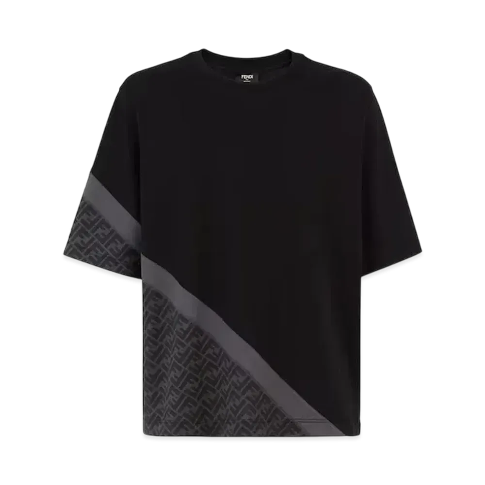 FENDI Men's Diagonal Jersey T-Shirt "Black"