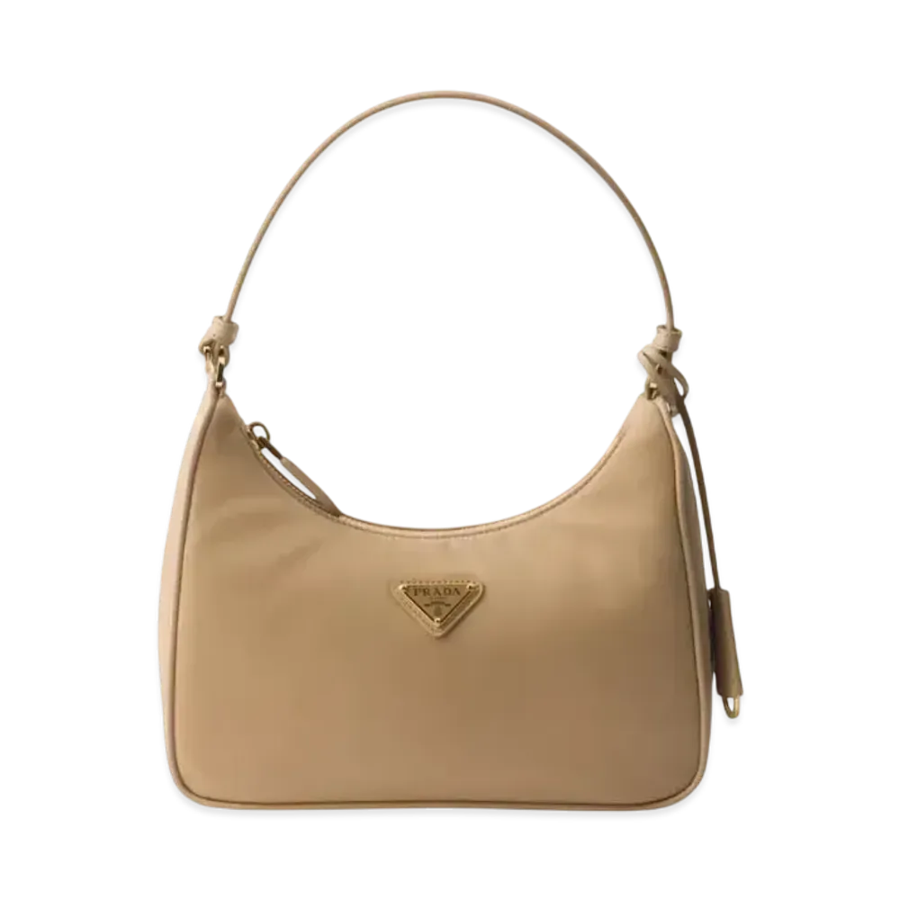 PRADA Re-Edition 2005 Re-Nylon and Saffiano Mini Bag "Beige/Dark Green"