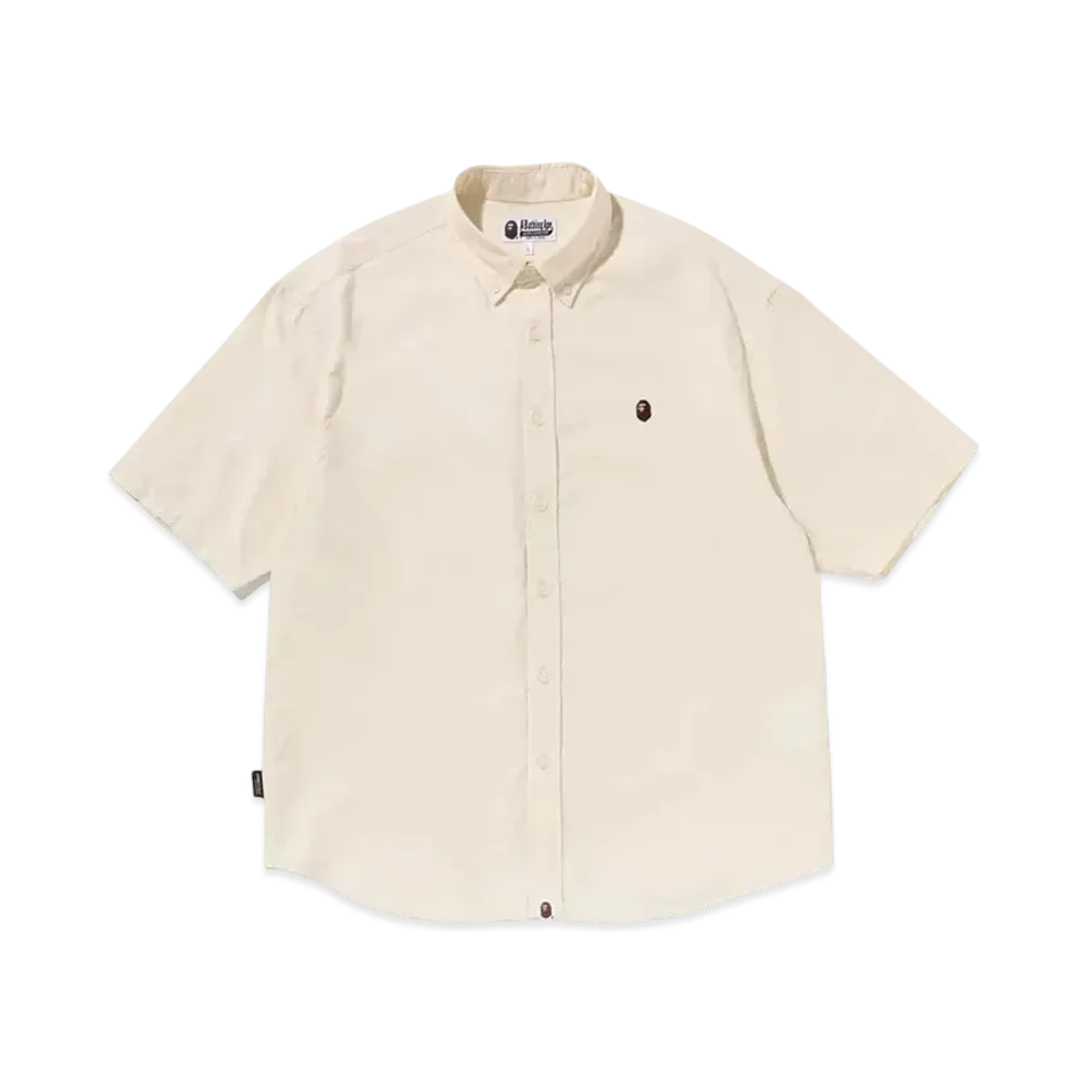 A BATHING APE One Point Oxford SS Shirt "Beige"