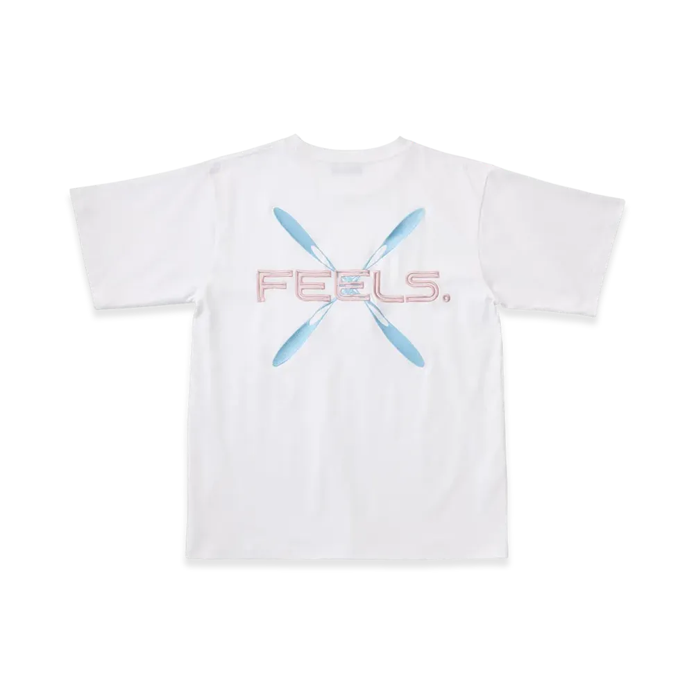 FEELS. Big Cross Logo T-Shirt "White"