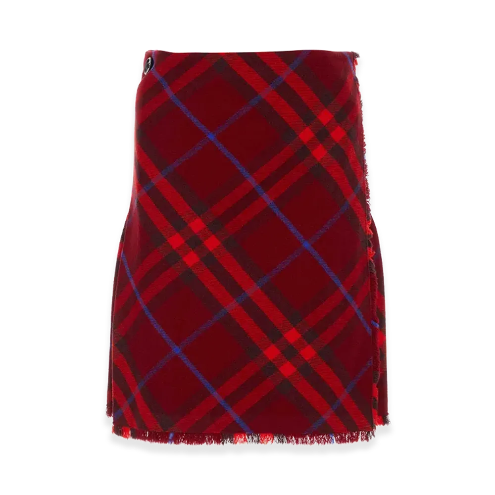 Burberry Women's Embroidered Wool Skirt "Red"
