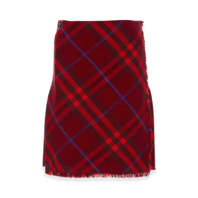 Burberry Women's Embroidered Wool Skirt "Red"