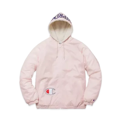Supreme x Champion Sherpa Lined Hooded Jacket "Pink"