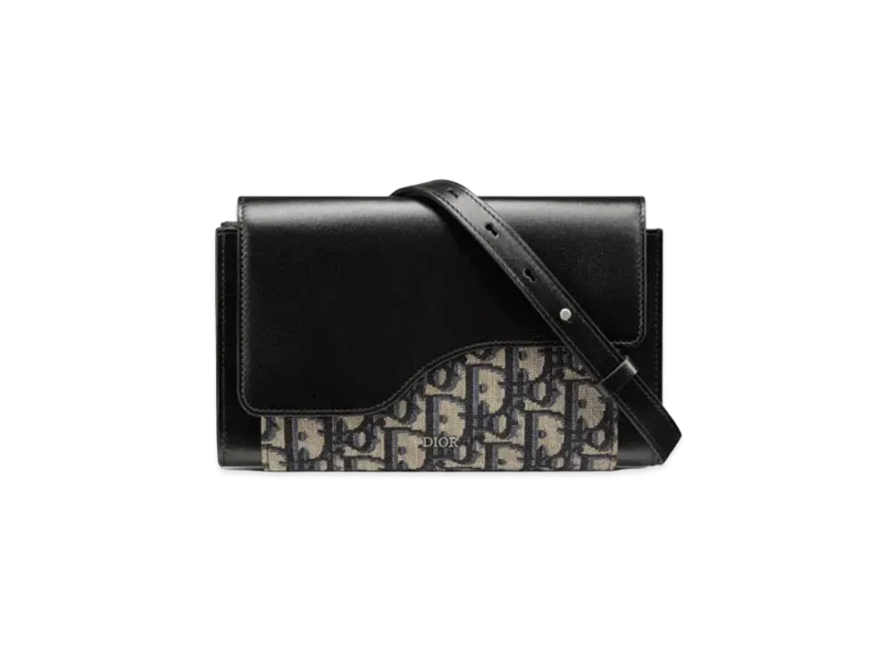 Dior Saddle Messenger Pouch Smooth Calfskin & Dior Oblique Jacquard "Beige"
