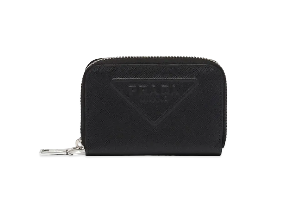 PRADA Saffiano Leather Coin Case "Black"