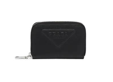 PRADA Saffiano Leather Coin Case "Black"