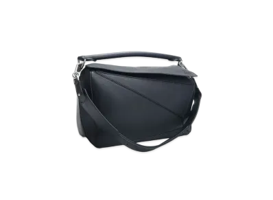 LOEWE Large Puzzle Bag In Soft Grained Calfskin "Black"