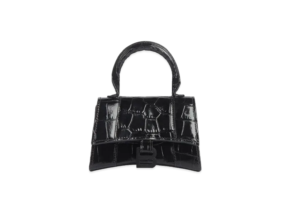 BALENCIAGA Women's Hourglass Mini Top Handle "Black"
