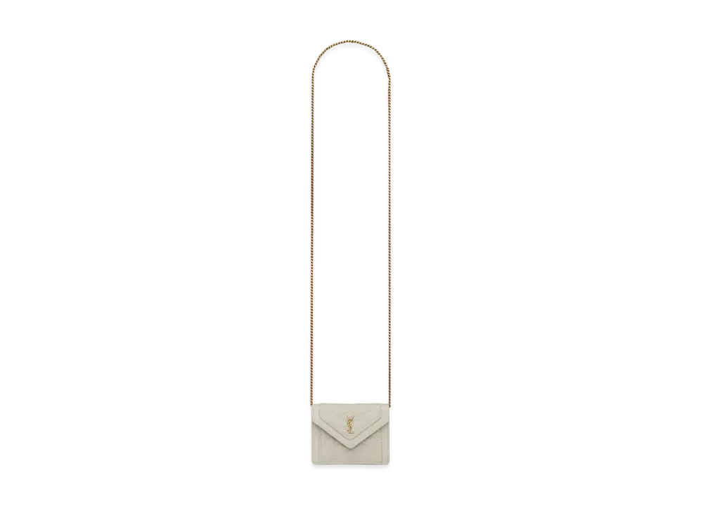 SAINT LAURENT Gaby Micro Bag In Quilted Lambskin "Vintage White"