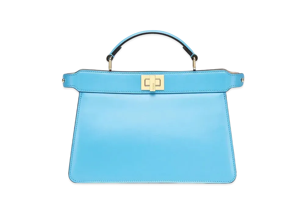 FENDI Peekaboo Iseeu East-West Leather Bag "Blue"