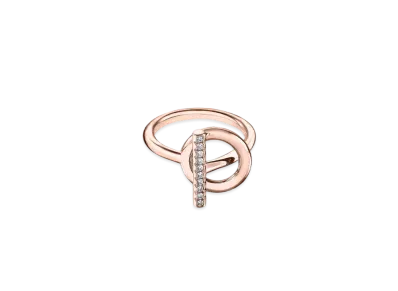 Hermes Echarpe Ring PM "Pink Gold/Diamond"