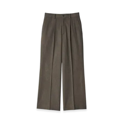 ssstein Wool Doeskin Flare Trousers "Taupe"