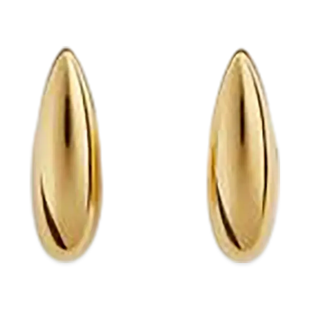 Bottega Veneta Small Ellipse Earrings "Yellow Gold"