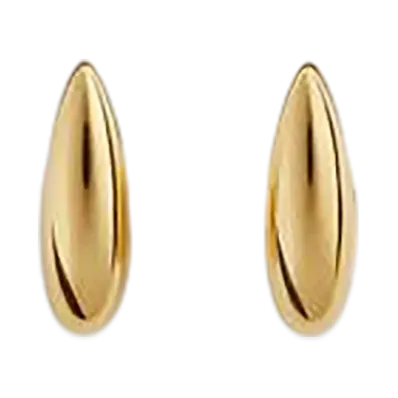 Bottega Veneta Small Ellipse Earrings "Yellow Gold"