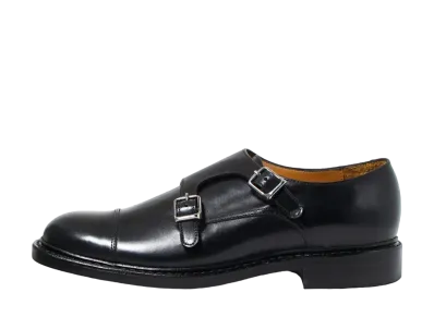 Jalan Sriwijaya Double Monk Strap PN02 Calf Leather "Black" 99058 Dainite Sole