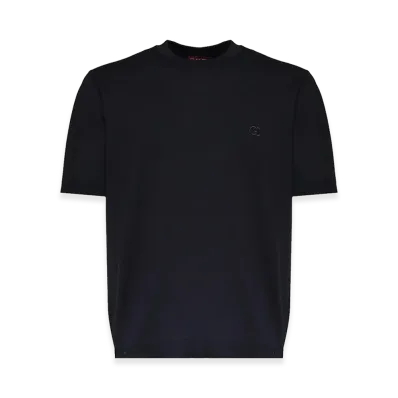 GUCCI Ss Cwneck Silk Cotton 4255 M Sapphire "Black"