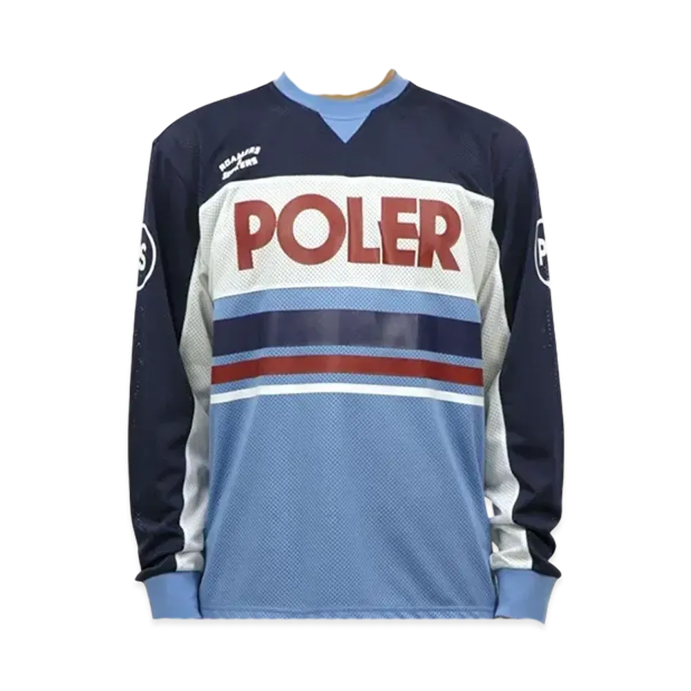 POLeR MOTO Jersey Mesh LS Tee "Blue"