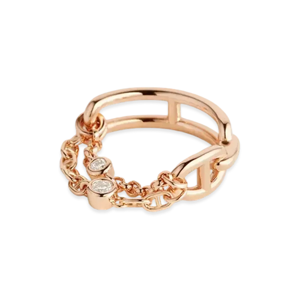 Hermes Chaine D'ancre Chaos Ring Small Model "Rose Gold"