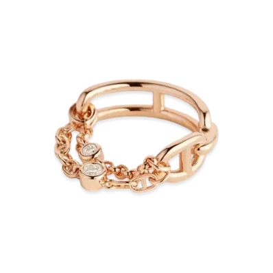 Hermes Chaine D'ancre Chaos Ring Small Model "Rose Gold"