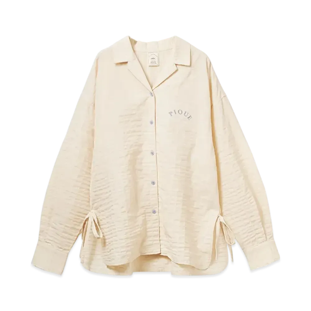 GELATO PIQUE Fabric Ribbon Shirt "Off White"